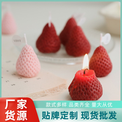 Gift Set DIY Soy Wax Aromatherapy Strawberry Candle Cross-Border Online Hongsheng Daily Gift Strawberry Aromatherapy Candle