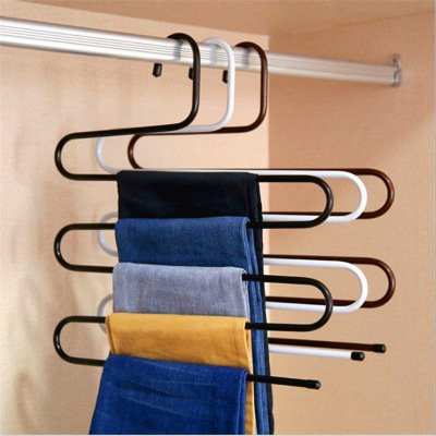 New Multi-Layer S-Shaped Pants Rack Hanging Pants Multi-Function Clothes Hanger Magic Storage Rack Clothes Hanger