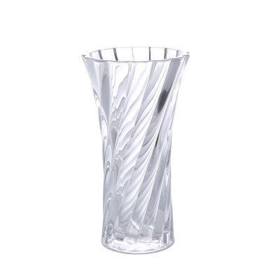 Yuxing Glass Crystal Vase Transparent Round Mouth Light Luxury Flower Glass Vase Large Mouth Wide Mouth Living Room Decorative Flower Arrangement