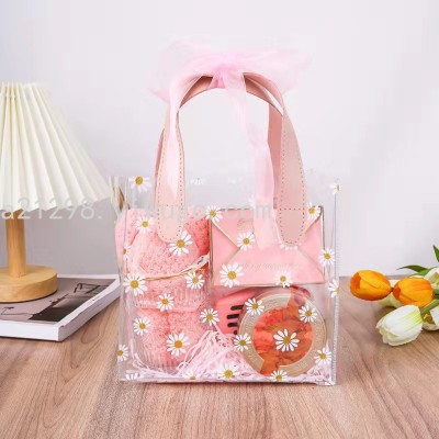 PVC French Style Little Daisy Handbag Wedding Candy Hand Gift Valentine 'S Day Gift Bag Flowers Hand Bag