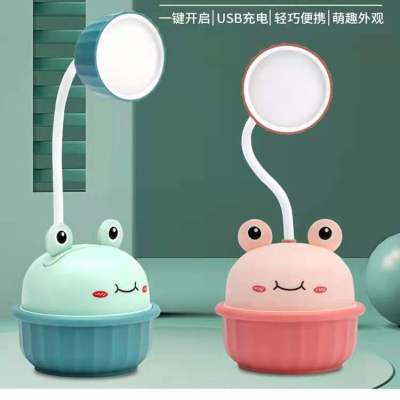 New LED Cartoon Desk Lamp Learning Reading Eye Protection Table Lamp USB Rechargeable Dormitory Small Night Lamp Gift Logo