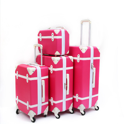 Manufacturers Can Do Abs Luggage Boarding Bag Men's and Women's Material Password Suitcase Retro Style Four-Piece Trolley Case Sets Wholesale