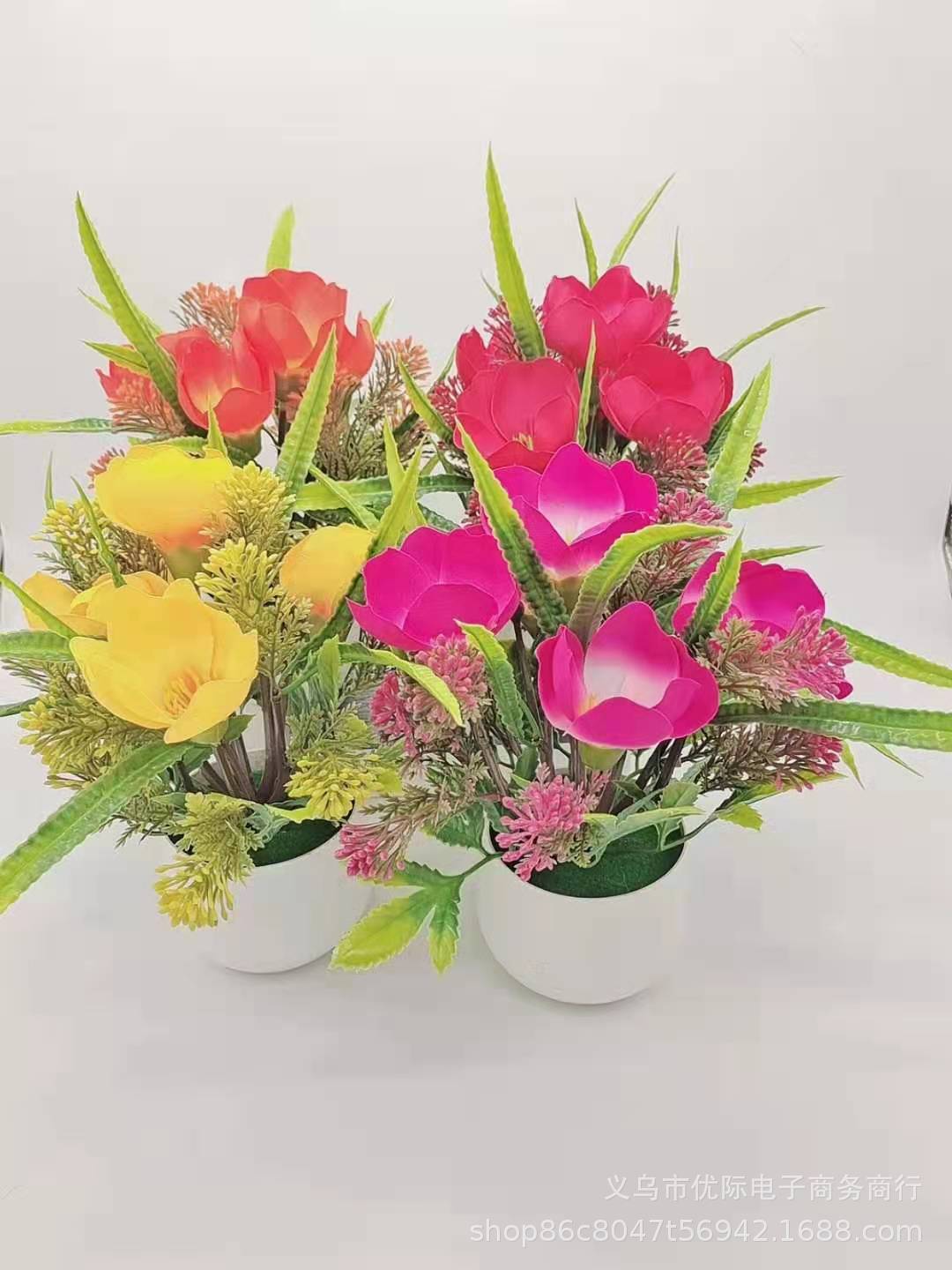 仿真杜鹃花  装饰盆景仿真植物 家居室外庭院假花盆栽厂家直销