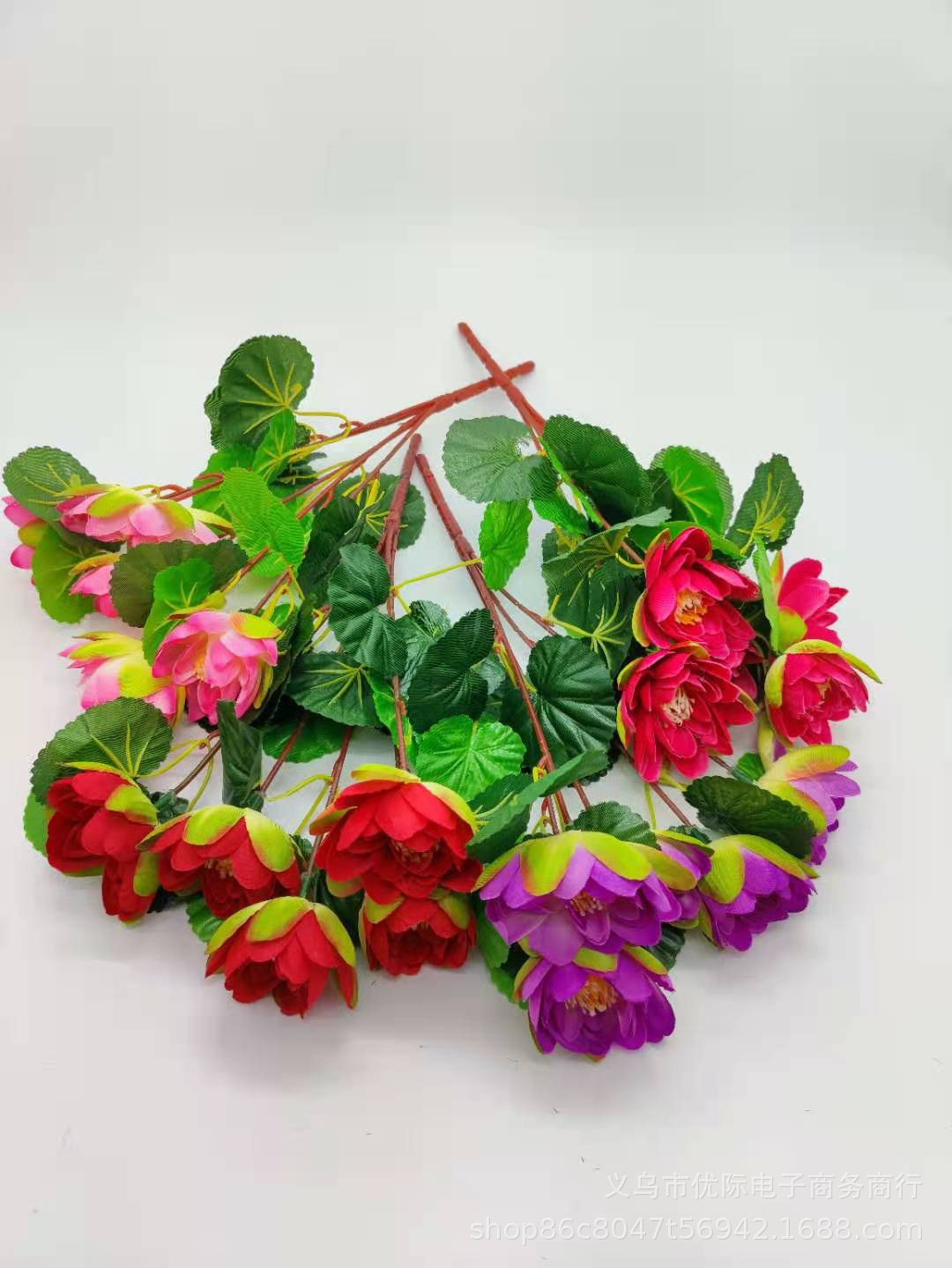 五叉海棠花仿真花束 仿真植物婚庆装饰浪漫摆件摄影道具家居装饰