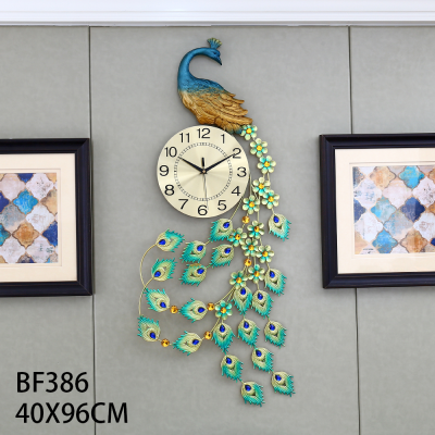 Light Luxury Peacock Clock Wall Clock Living Room Home Fashion Creative Majestic Pocket Watch Modern Decoration Mute Quartz Clock