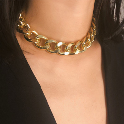 Europe and America Cross Border New Multi-Layer Necklace Clavicle Chain Foreign Trade Cuban Necklace Female Hip Hop Aluminum NK Large
