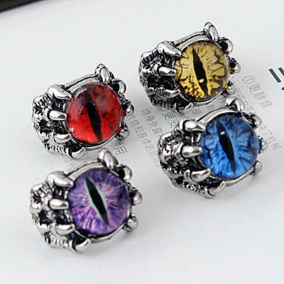 J184 Foreign Trade Popular Style Factory Wholesale Ornament Retro Personality Ghost Multi-Eye Domineering Men's Opening Ring