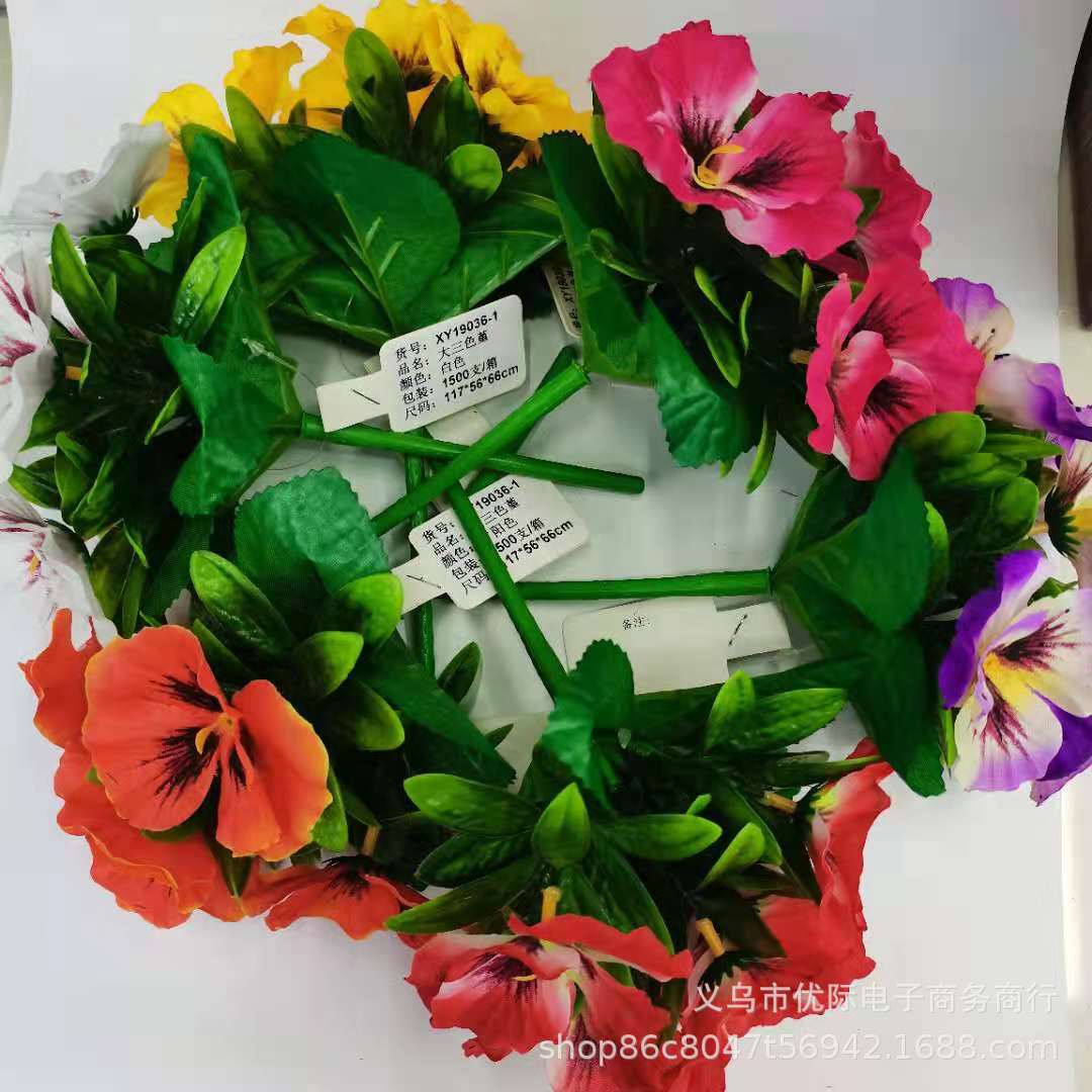 仿真花单束大三色堇家居装饰花ins大三色堇摄影拍摄摆件