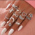 European and American Exaggerated Alloy Star Moon Ring Set Female Retro Fashion Knuckle Ring Bohemian Hand Jewelry