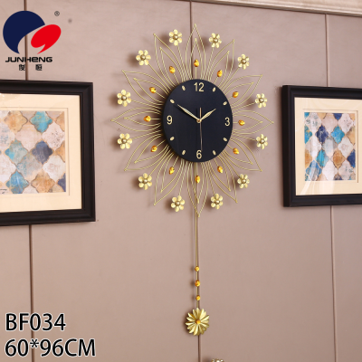 Modern Light Luxury Wall Clock Nordic Creative Unique Watch Living Room Bedroom and Household Fashion Mute Internet Celebrity Wall Mounted Clock