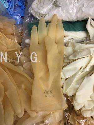 Yellow Beef Tendon Disposable Latex Gloves Wear-Resistant Thickening Rubber Waterproof
