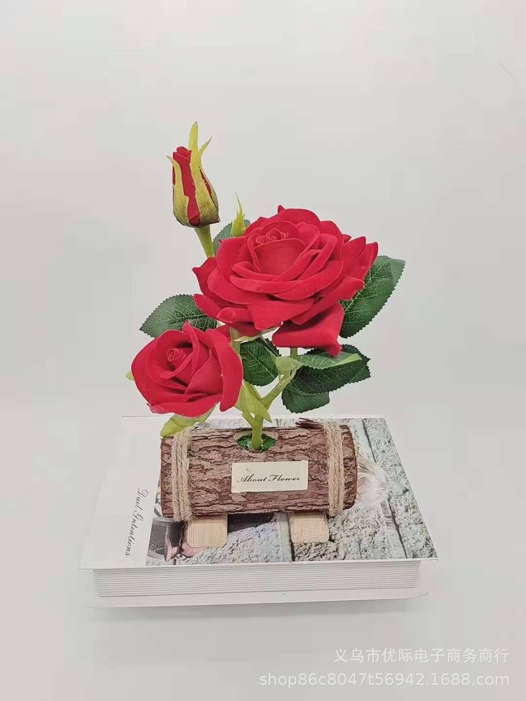 新款蝴蝶兰 中华玫 玉兰木盆摆件装饰 仿真假花盆景植物厂家直供