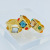 Gem Ring Female Vintage European and American Retro Japanese and Korean Simple Couple Index Finger Ring Ins Style Ring Wholesale