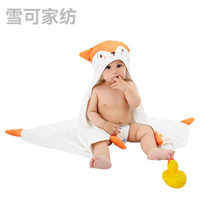 Baby Baby's Blanket Cloak Bamboo Fiber Bath Towel Wrapped by Spring and Autumn Foreign Trade Amazon European and American Cartoon Gro-Bag Embroidered Fox