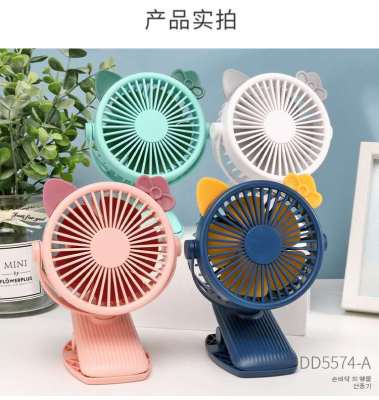 New Office Desk Surface Panel Stroller USB Charging with Light Clip Fan Portable Outdoor Cartoon Clip Fan