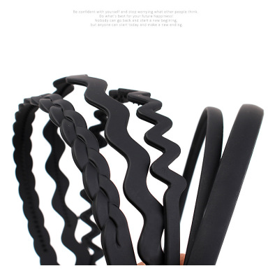 Korean Style New Headband Simple Black Wide Brim Toothed Hair Hoop Hair Fixer Girl Face Wash Internet Celebrity Non-Slip Headgear