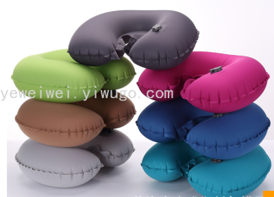 TPU Composite Fabric Atmospheric Mouth Healthy Pillow Outdoor Sports Trip Leisure Inflatable Pillow U-Shaped Pillow