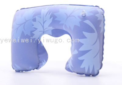 Full Version Printed PVC Flocking Travel Traveling Pillow Outdoor Sports and Casual U-Shaped Pillow Inflatable Pillow U-Shaped Pillow