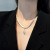 Blogger Recommended Asymmetric Design Pearl Titanium Steel Necklace Female Drop-Shaped Graceful and Fashionable Clavicle Chain