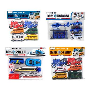 Card Head Bag Warrior City Bus Traffic City Police Car Children's Toys Supplies for Night Market Stall Small Goods