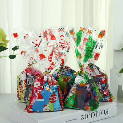 2024 Cross-Border New Arrival Christmas Candy Packaging Bag Santa Claus Gift Bag Biscuit Packaging OPP Flat Bag