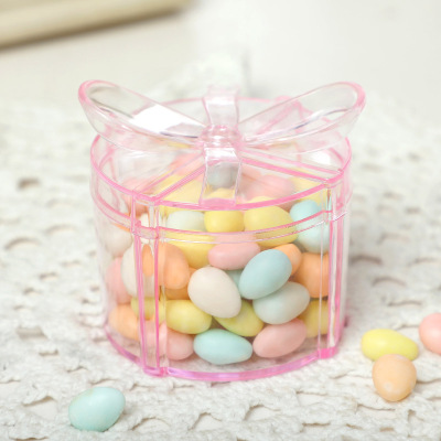 Creative Transparent Gift Wedding Candies Box European round Plastic Candy Box Food Packaging Box Slim Box