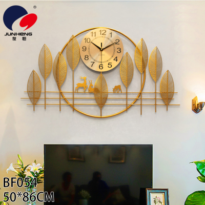 Clock Light Luxury Wall Clock Living Room Creative Deer Decoration Wall Clocks Wall Clock New Chinese Home Fashion Simple Pocket Watch