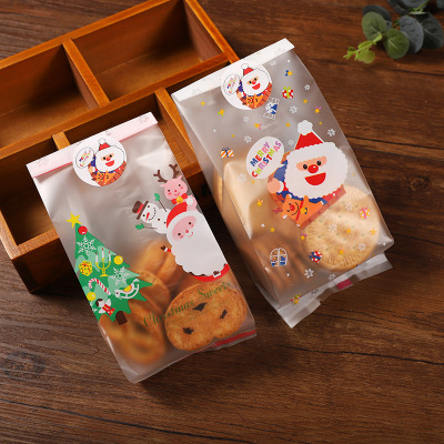 Christmas Biscuit Packaging Bag Snack Snowflake Crisp Nougat Baking Food Bag Machine Sealing Bag 50 PCs