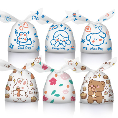 Cute Cartoon Candy Rabbit Ears Dessert Baking Bag Children's Holiday Snacks Snowflake Crisp Packing Bag Spot