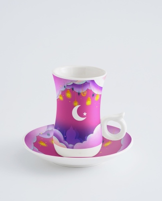 Ramadan Creative Ceramic Household Daily Necessities Color Daily Necessities Six Cups Six Plates Coffee Suit