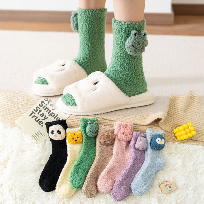 SocksWholesale Stall Selling Socks Cheap Room Socks Thick Women Socks Mid-Calf Autumn and Winter Zhuji Coral Fleece Socks 