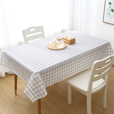 Internet Popular Plaid Nordic Plaid Oil-Proof Tablecloth Waterproof Disposable Table Cloth PEVA Tablecloth Oil-Proof Table Mat