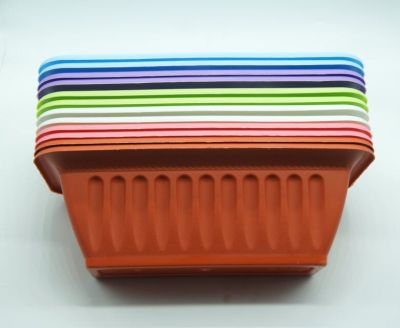 Flower Pot Rectangular Planting Basin Plastic Number Long Pot Vegetable Balcony Planter plus Right Thick Resin