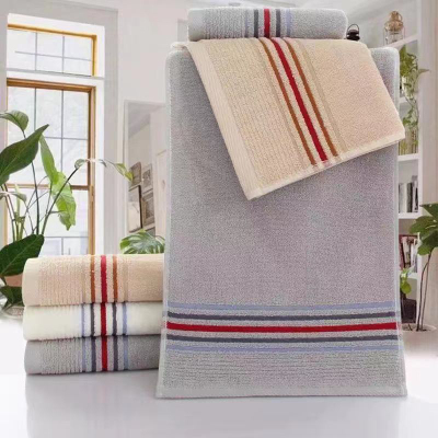 Pure Cotton Small Towels for Children Cotton Rectangular Striped Absorbent Children Towel Infant Face Cloth 25 × 50