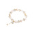 Trendy Copper Gold Electroplated Zircon Square Diamond Pendant Bracelet Women's Super Flash Pearl Crystal Bracelet