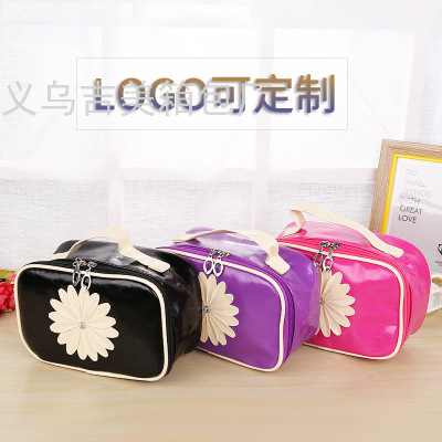 Border Foreign TradeWomen's Bag NewHot Sale PVC Cosmetic Bag Korean Style Flower Waterproof Cosmetics Storage Bag Clutch