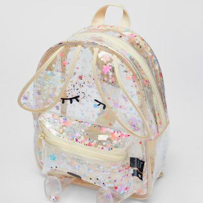 Cross-Border New Arrival Sequined Shiny Rabbit Shape Transparent Bag Shopping Glitter Cute Children's Ladies Backpack Schoolbag