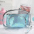 Solid Color Laser Gradient Scale Three-Piece Set PVC Cosmetic Bag Travel Waterproof Wash Bag Large Capacity Cosmetic Bag