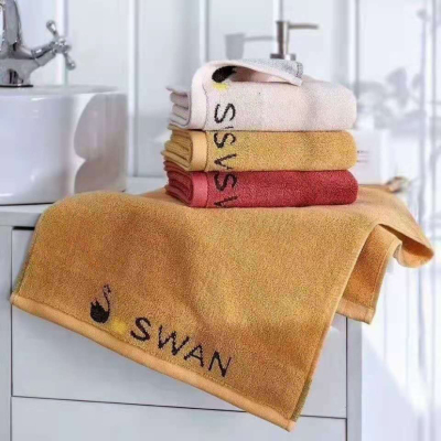Pure Cotton Absorbent Non-Lint Household Men and Women Adult Same Towel Cotton Soft Return Gift Face Washing Swan Wholesale