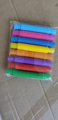 Cross-Border Foreign Trade Decompression Color Stretch Plastic Pipe Corrugated Extension Tube Decompression Toys for Children