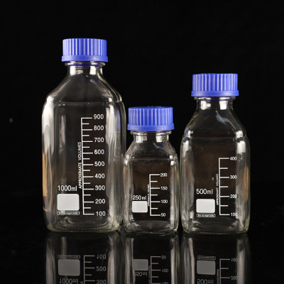 Spot Supply Blue Cap Reagent Bottle Chemical Glass Bottle 250ml Solvent Bottle Laboratory Sample Subpackaging Empty Bottles