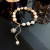 Crystal Zircon Flower Pendant Bracelet Women's Fashion Irregular with Personality Pearl Bracelet