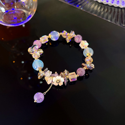 Irregular Crystal Bracelet for Women Ins Trendy TikTok Same Fashion Temperament Bracelet Hand Jewelry