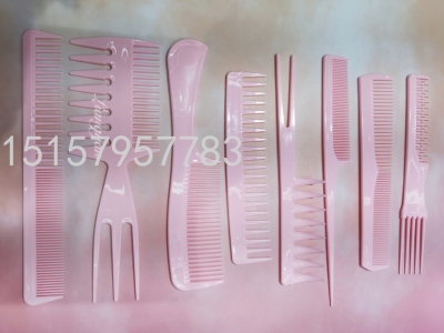 Hairdressing Comb 8-Piece Suit Hair Stylist Hair Styling Comb Ziping Comb Barber Shop Hair Pointed Tail Hairclip Comb Wide-Tooth Comb