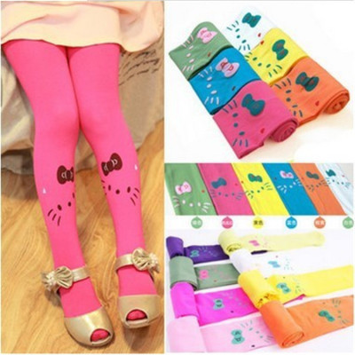 1022 Cute Cartoon Printed High Elastic Girls Dance Socks Wear-Resistant Spring and Summer Velvet 80D Pantyhose