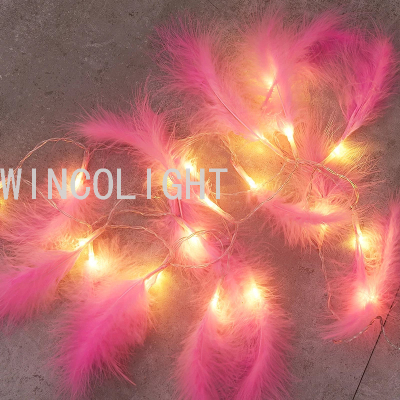 Led Feather Light Colorful Light Ins Girly Heart Decoration Pendant Battery Box Light