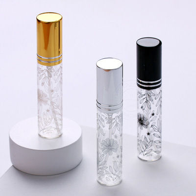 Printing 10ml Perfume Bottle Printing Leaves Spray Bottle Printing Glass Perfume Bottle Storage Bottle Portable Sample Bottle