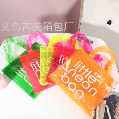 Transparent PVC  Bag Candy Handbag Men's and Women's Multi-Functional Large Capacity Waterproof Bag Women's Bag Cosmetic