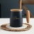 Novel Wooden Handle Creative with Cover with Spoon Line Ceramic Cup Mug Microwaveable Milk Cup Logo