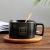 Fashion Trending Korean Style Gold Outline Ceramics Coffee Cup with Bamboo Tray Cup Mug Factory Wholesale Custom Logo